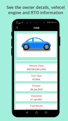 RTO - eChallan, Vehicle info android App screenshot 1